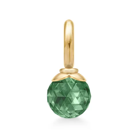 Julie Sandlau Berry Small groen hanger in verguld sterlingzilver groen kristal