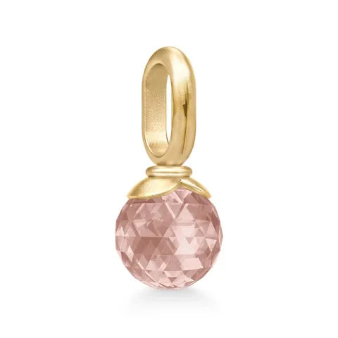 Julie Sandlau Berry Small roze hanger in verguld sterlingzilver roze kristal