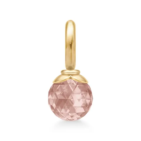 Julie Sandlau Berry Small roze hanger in verguld sterlingzilver roze kristal