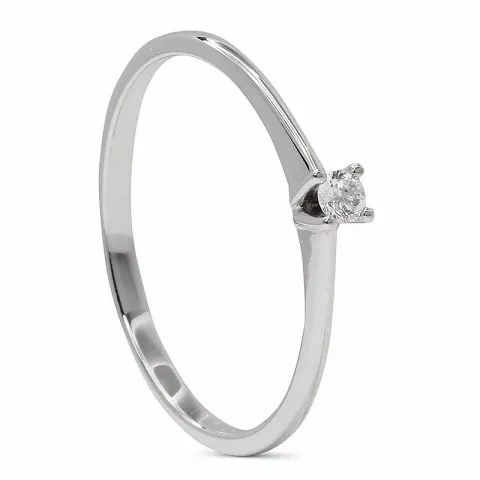 Smal diamant gouden ring in 9 karaat witgoud 0,05 ct