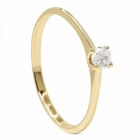 Witte diamant goud gouden ring in 9 karaat goud 0,15 ct