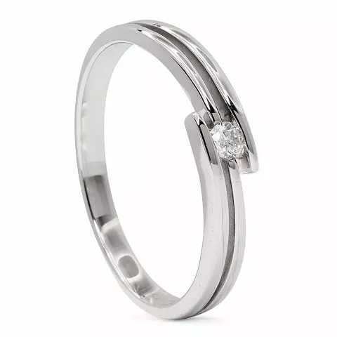 Diamant witgouden ring in 9 karaat witgoud 0,05 ct