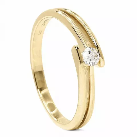 Diamant goud gouden ring in 9 karaat goud 0,10 ct