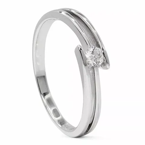 Diamant gouden ring in 9 karaat witgoud 0,10 ct