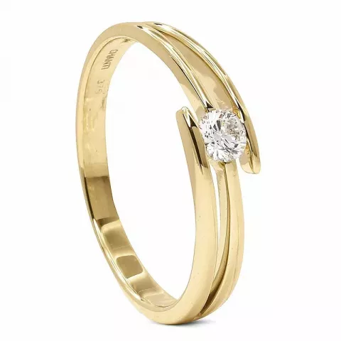 Diamant goud gouden ring in 9 karaat goud 0,15 ct