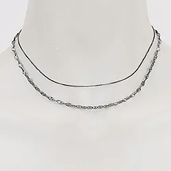 RebekkaRebekka Lyra necklace ketting in zwart gerhodineerd zilver