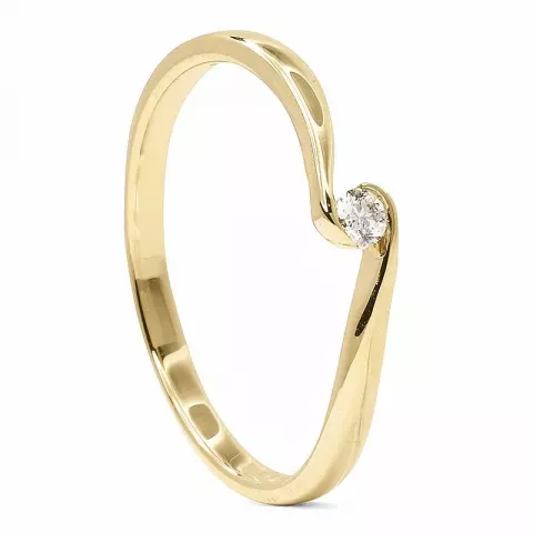 Smal diamant gouden ring in 9 karaat goud 0,05 ct