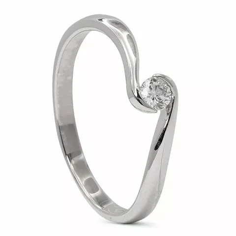 diamant gouden ring in 9 karaat witgoud 0,10 ct