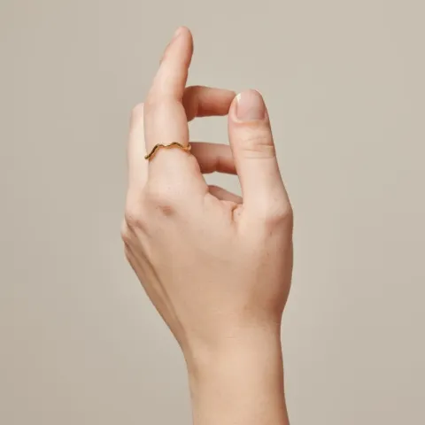 Enamel Sway Sway ring in verguld sterlingzilver