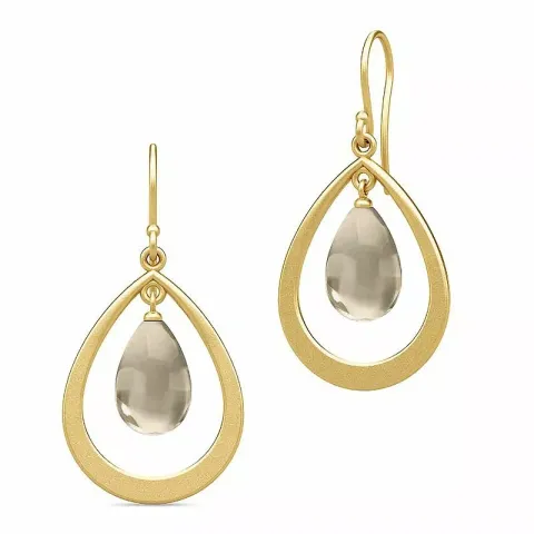 Julie Sandlau Prime droplet oorbellen in verguld sterlingzilver grijs kristal