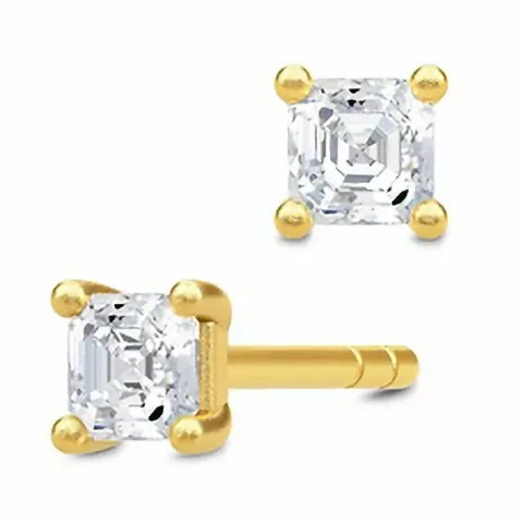 klein Julie Sandlau Imperial zirkoon oorbellen in verguld sterlingzilver witte zirkoon