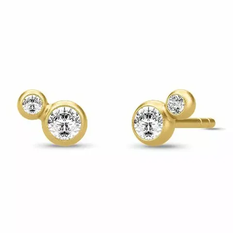 Julie Sandlau Fina oorbellen in verguld sterlingzilver witte zirkoon