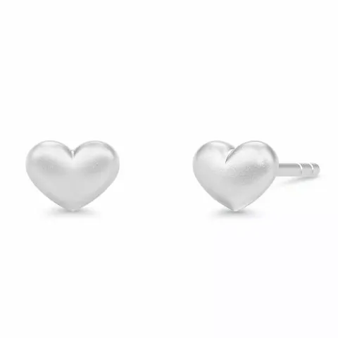 Julie Sandlau hart oorbellen in satijn gerodineerd sterling zilver