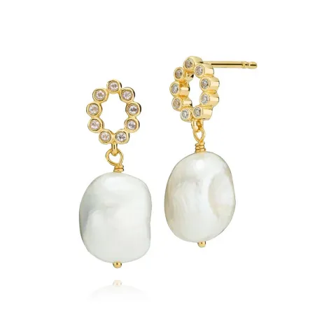 Izabel Camille parel oorbellen in verguld sterlingzilver