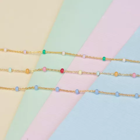 Enamel Lola Rainbow armband in verguld sterlingzilver regenboogkleurig emaille