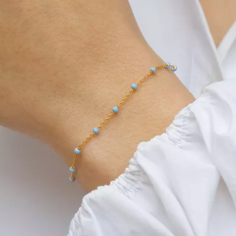 Enamel Lola Sky armband in verguld sterlingzilver lichtblauwe emaille