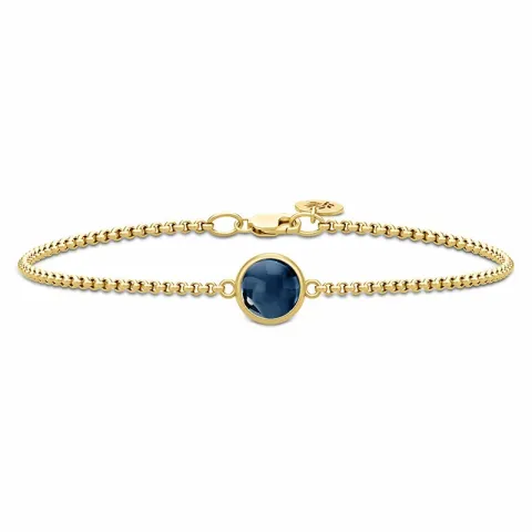 Julie Sandlau Primini armband in verguld sterlingzilver blauwe syntetische saffier