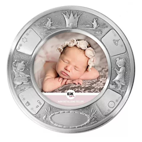 Geboortegeschenken: 18 CM prinses fotolijstje in tin  model: E1267