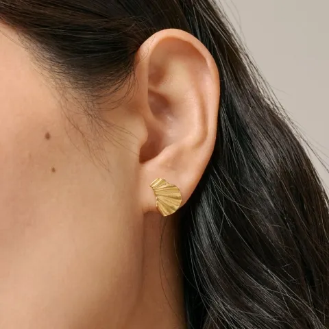 Enamel Mini Wave oorbellen in verguld sterlingzilver