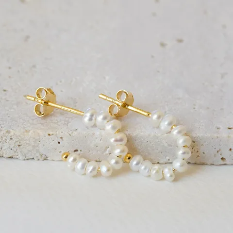 Enamel Pearlie Mini halfcreool in verguld sterlingzilver