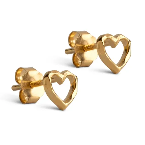 Enamel Organic Heart hart oorbellen in verguld sterlingzilver