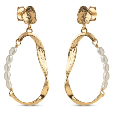 Enamel Aloma Pearl Small oorbellen in verguld sterlingzilver