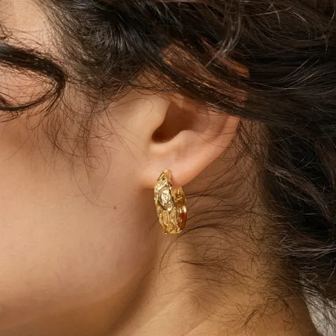 20 mm Enamel Nela creool in verguld sterlingzilver