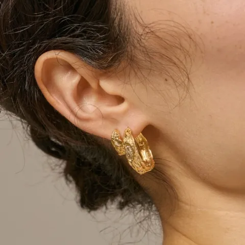 20 mm Enamel Nela creool in verguld sterlingzilver
