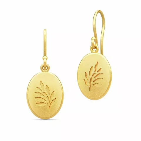 Julie Sandlau Classic blad oorbellen in verguld sterlingzilver