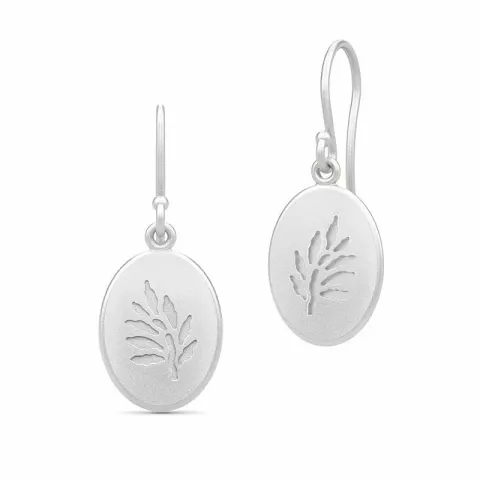 Julie Sandlau Classic blad oorbellen in satijn gerodineerd sterling zilver