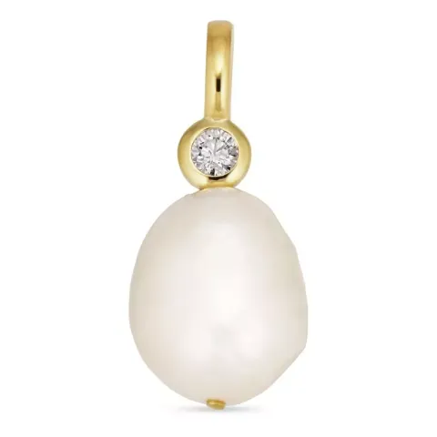 verzamelmonster parel hanger in verguld sterlingzilver