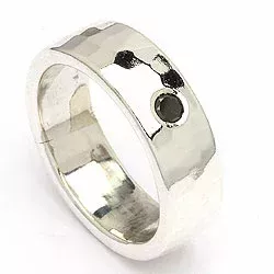testsieraad zwart diamant ring in zilver