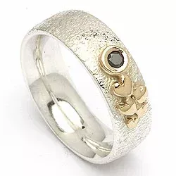 testsieraad zwart diamant ring in zilver