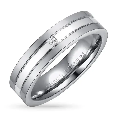 testsieraad ring in titanium en zilver