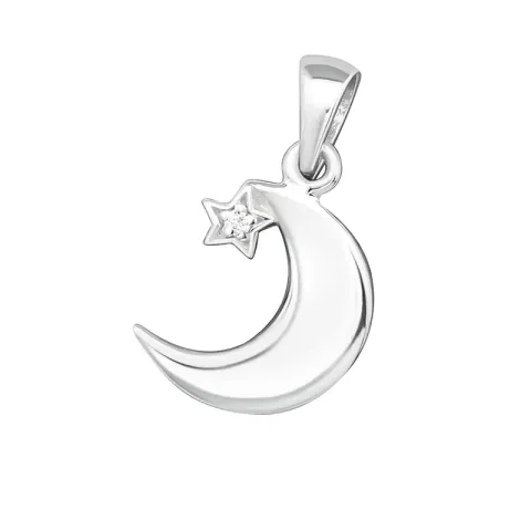 verzamelmonster maan hanger in zilver