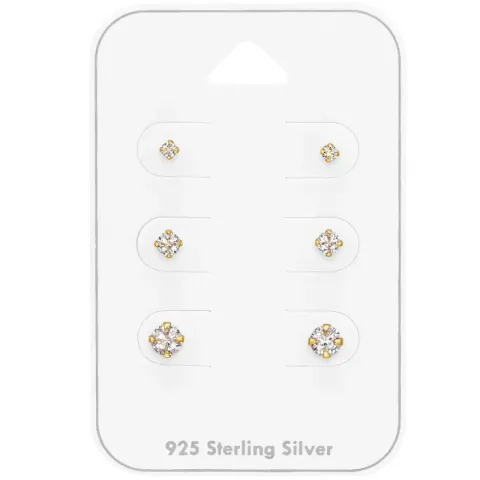 verzamelmonster zirkoon oorsteker in verguld zilver