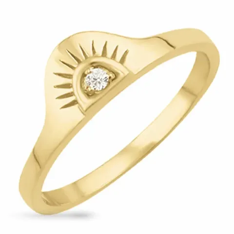 verzamelmonster zon zirkoon ring in verguld sterlingzilver