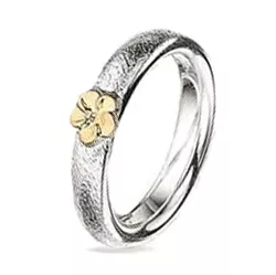 testsieraad bloem ring in zilver en goud