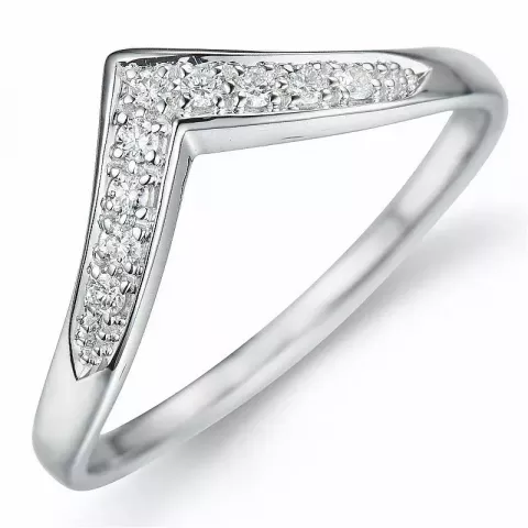 testsieraad diamant ring in 9 karaat witgoud 0,11 ct
