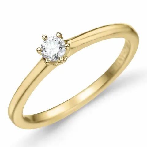 verzamelmonster diamant solitaire ring in 14 karaat goud 0,12 ct