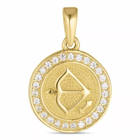 testsieraad sterrenbeeld boogschutter zirkoon hanger in 8 karaat goud