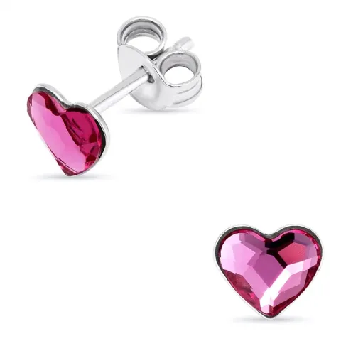 verzamelmonster hart paarse oorbellen in zilver