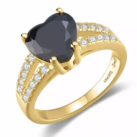 verzamelmonster hart ring in verguld sterlingzilver