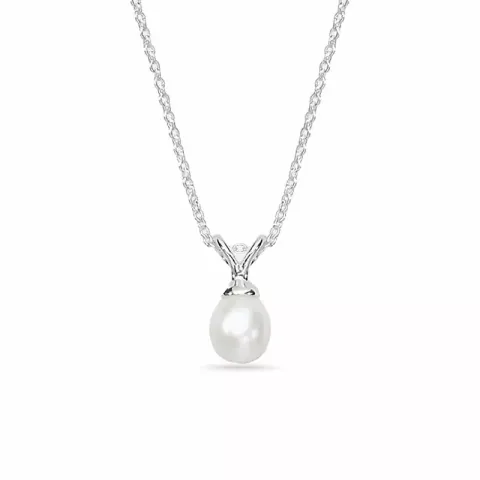 verzamelmonster parel ketting met hanger in zilver