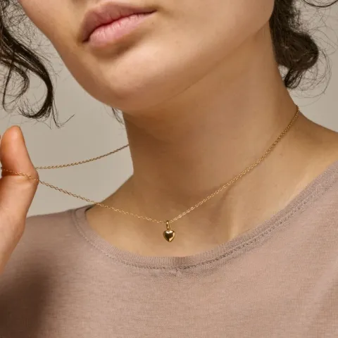 Enamel Amore hart ketting met hanger in verguld sterlingzilver