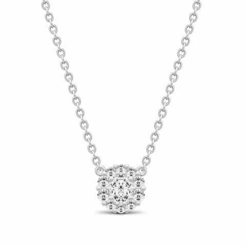 Julie Sandlau Glamour rond hanger met ketting in satijn gerodineerd sterling zilver witte zirkoon