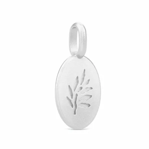 Julie Sandlau Classic pendant blad hanger in satijn gerodineerd sterling zilver