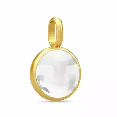 Julie Sandlau Prime rond witte kristal hanger in verguld sterlingzilver witte kristal