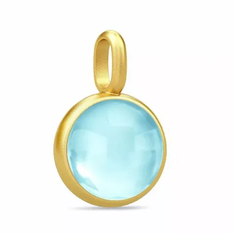 Julie Sandlau Prime rond kristal hanger in verguld sterlingzilver lichtblauwe kristal