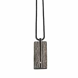 RebekkaRebekka hanger met ketting in zwart gerhodineerd zilver witte zirkoon